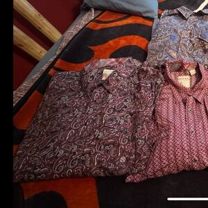 Roper Casual Button Down Shirts in Red and Blue